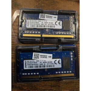 TWO (2) KINGSTON 2GB 1Rx8 PC3L-12800S-11-11-C3 DDR4 LAPTOP MEMORY RAM STICKS